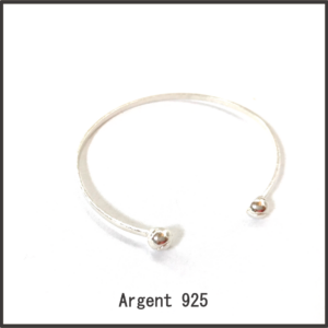HAPPY TENNIS – Bracelet Rigide 2 balles de tennis – argent 925